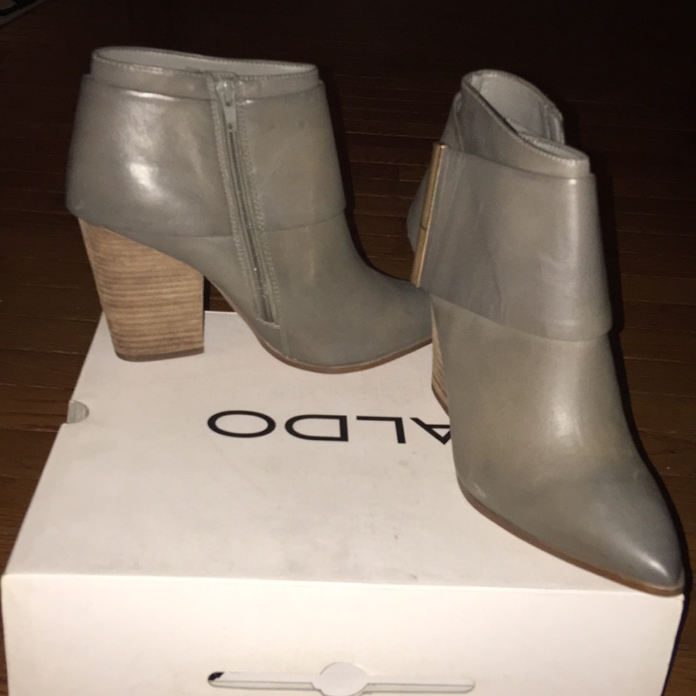 Aldo Grey Booties . Never worn. Box included